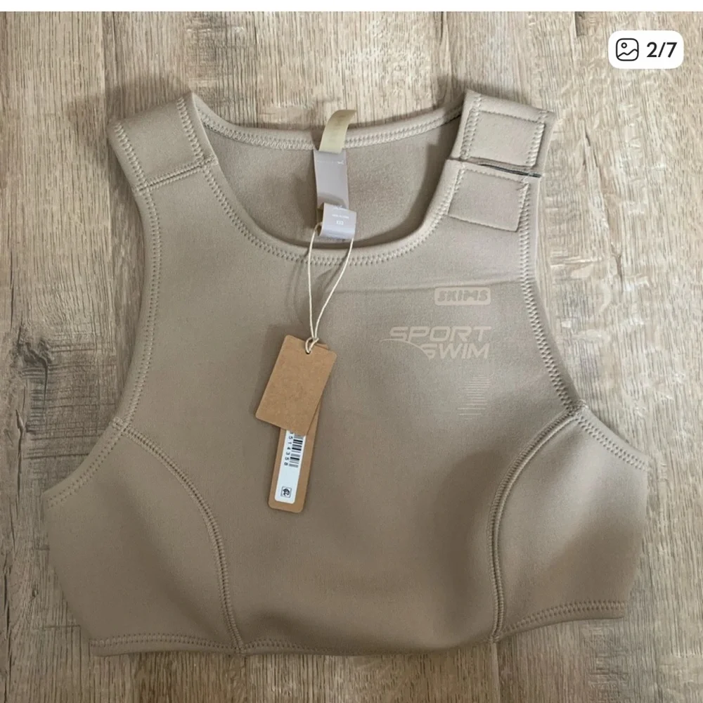 New SKIMS Beige Sport Bikini Top